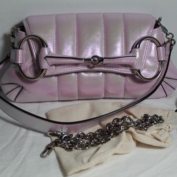NEW Gucci Horsebit Iridescent Flap 2 Way Chain Leather Strap Shoulder Bag 764339 - Picture 2 of 14